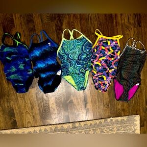 5pc girl swim racing bundle - TYR etc 24 26
